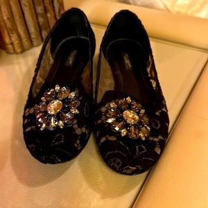 Dolce Gabbana ballerina flats, lace and beads. Very comfortable.